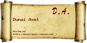 Dunai Axel névjegykártya